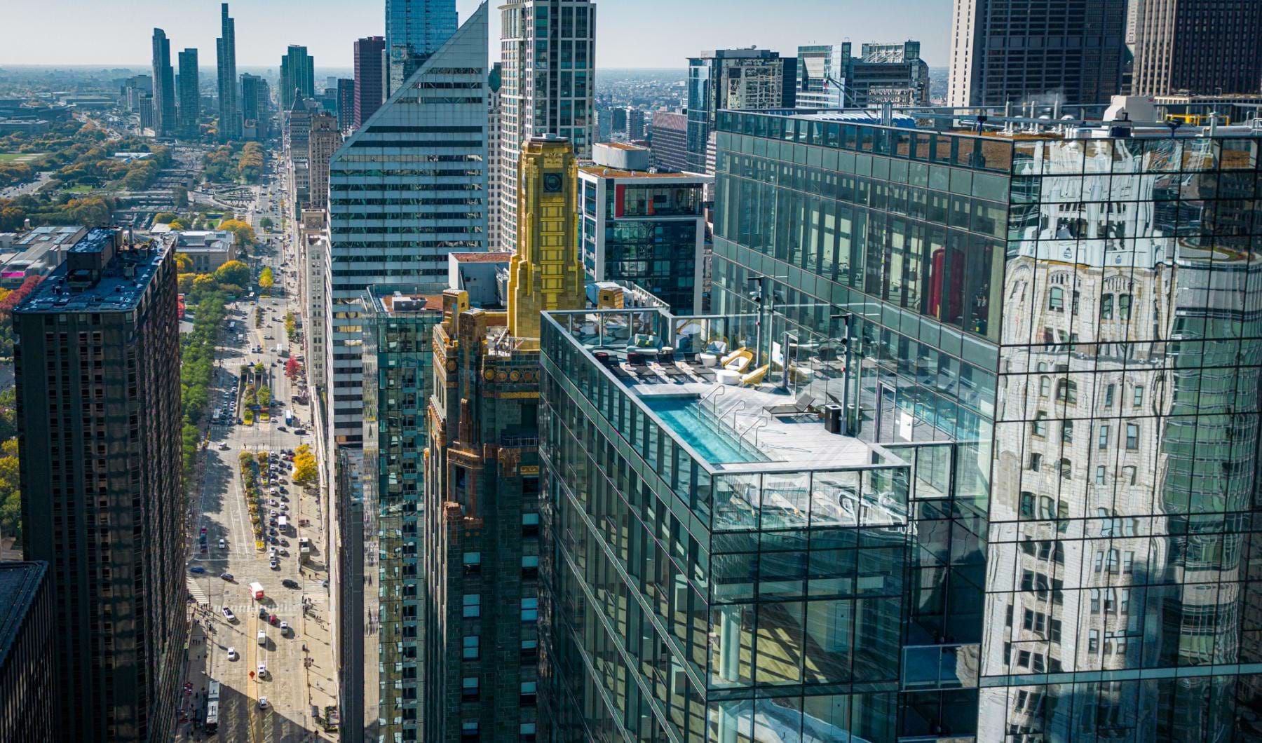 a city with tall buildings