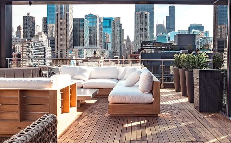 rooftop lounge with couches